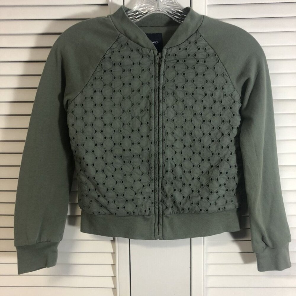 Gap Size 12 Zip Up Eyelet Bomber Jacket